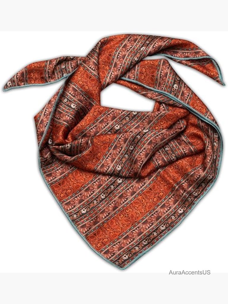 36 Inch Silk Blend Wild Rag Scarf - Western Cowboy Bandana Square